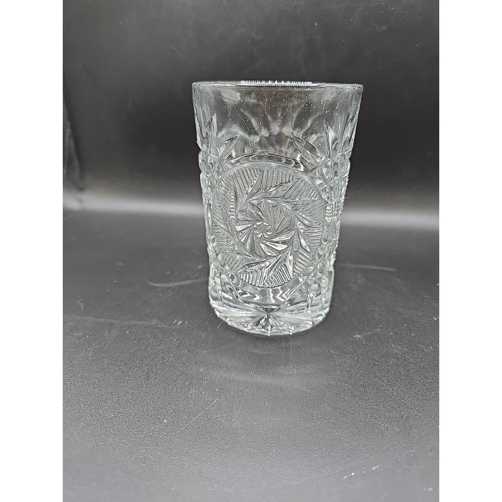 Vintage 1970s Fostoria Glass STOWE Clear Pinwheel Highball Tumbler 5" GLOWS!